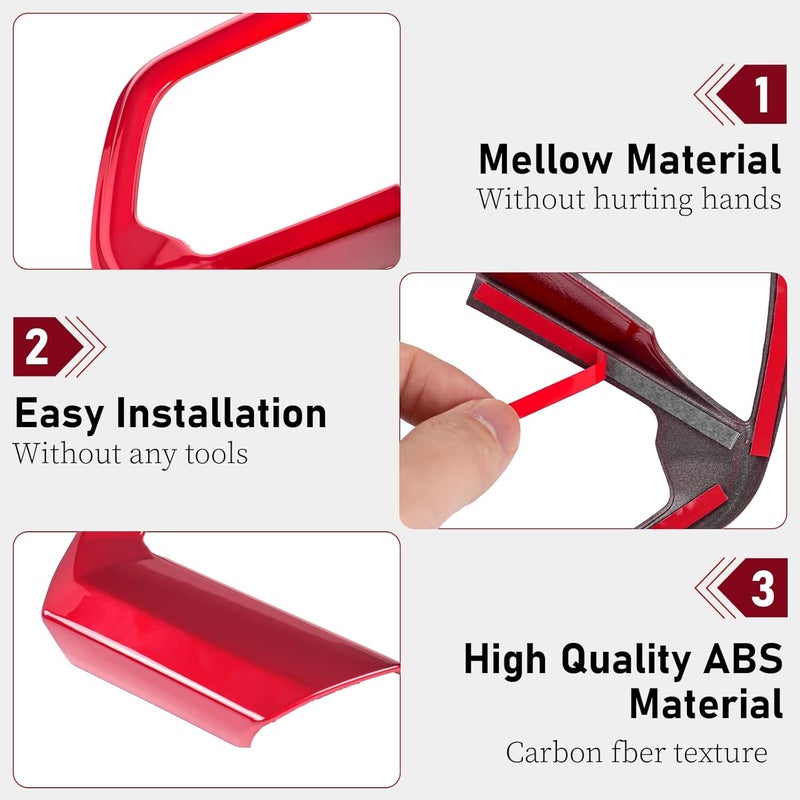 BORUIEN for Toyota Tacoma 2024 2025 and 4Runner 2025 Interior Accessories Center Console ABS Dashboard Cover Decor StylingTrim (Dark Red, Steering Decor) - Image 5